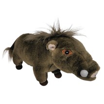 Vintage 1995 K&amp;M International Brown Warthog Tusks Plush Stuffed Animal 11” - £38.79 GBP