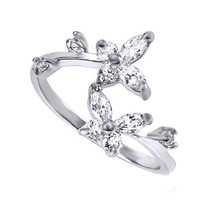 Mariposa Multi-Formas 1CT Moissanite Redonda 925 Anillo Plata de Ley para Mujer - $116.64