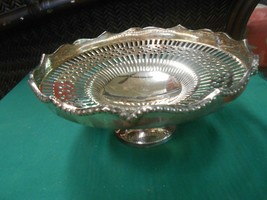&quot;From India with Love&quot; Silverplate CENTERPIECE FRUIT BOWL on Pedestal - £23.46 GBP