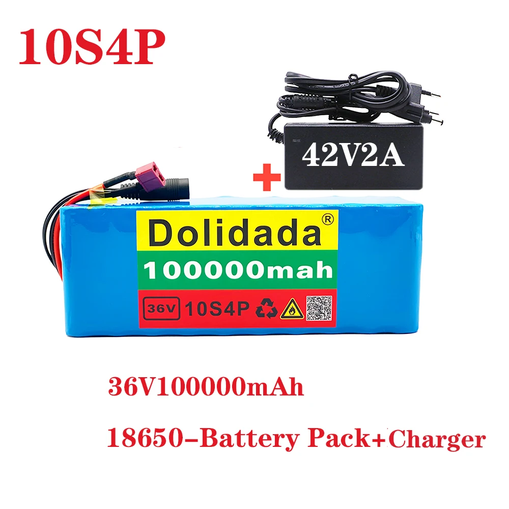 new 36V 10s4p 100Ah 1000W large capacity 18650 lithium battery pack electric bic - £102.89 GBP