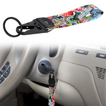 BRAND NEW Stickerbomb Racing Keychain Metal key Ring Hook Strap Lanyard Universa - $10.00