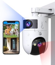 2024 Upgrade Dual Lens Security Camera 5G 2.4G WiFi Dual Lens Linkage Dual 2K PT - £76.04 GBP