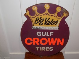 Vintage Gulf Crown Tires Metal Tire Insert Sign - $2,322.91 MXN