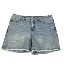 Seven7 Womens Size 12 Weekend Denim Shorts Distressed Frayed Hem - $18.50