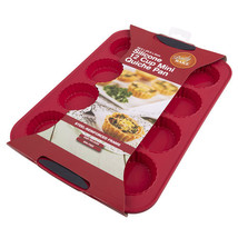 Daily Bake Silicone 12-Cup Mini Quiche Pan - Red - £35.24 GBP