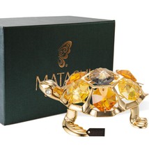 24K Gold Plated Crystal Studded Tortoise Ornament by Matashi - £17.40 GBP