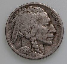 1917-D 5C Buffalo Nickel in Fine Condition, Natural Color, Letters Clear... - $64.34