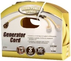 L14-30P To (2) 10/3 Lighted 5-20R, 3-Feet Generator Power Cord Adapter, 10/4 - £25.67 GBP