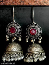 Kundan Oxidised Silver Jewelry Set Party Wear Women Indo-western Jewellery w - £11.91 GBP