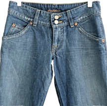 Hudson Flare Leg Jeans Womens 27&quot; Flap Pockets Thigh Fade Med. Wash Deni... - $22.99