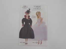 Vogue Craft Pattern #7190 11 1/2&quot; Fashion Doll Clothes Circa 1940-50 Uncut 1999 - £14.21 GBP