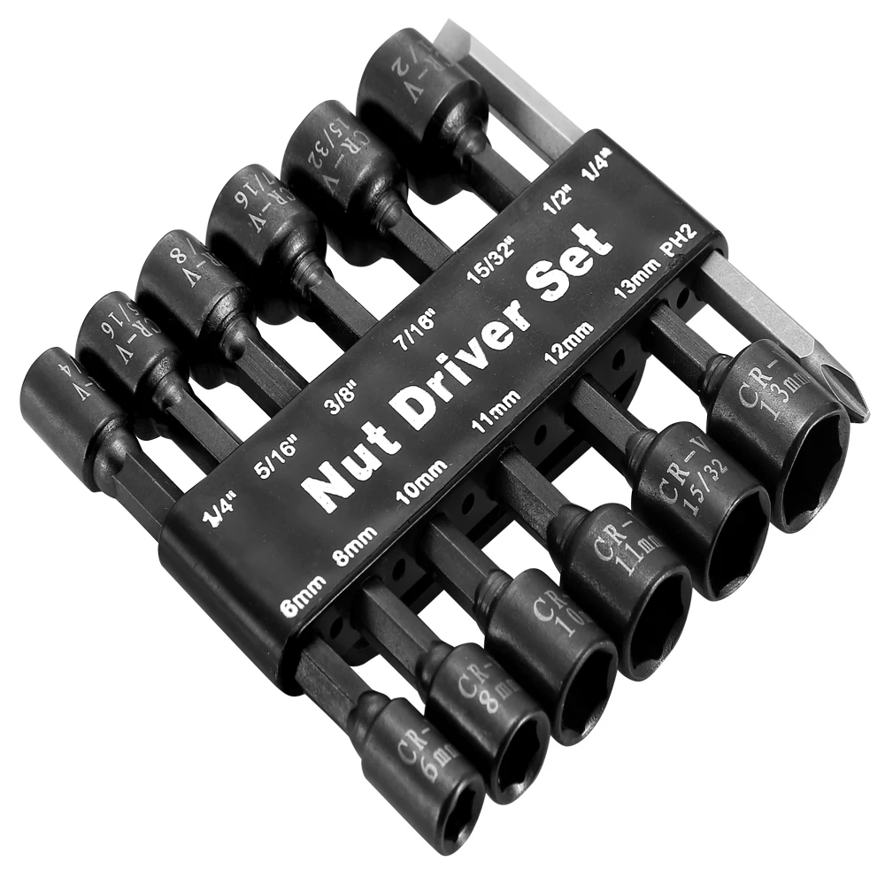 14 Pcs Power Magnetic Nut Driver Drill Bit Set Metric&amp;SAE Socket Wrench and Scre - £173.34 GBP