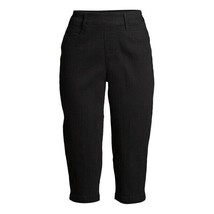 Time and Tru Women&#39;s Woven Pull-On Capri Pants High Rise sz (6) Black So... - £14.93 GBP