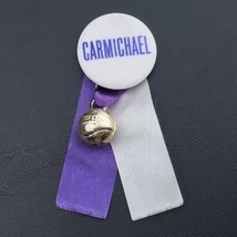 Carmichael Pin Button Vintage Ribbons Basketball - $11.95