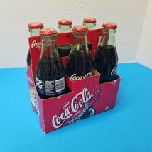 Coca-Cola 2001 Centennial 6 Pack 8 Oz Glass Bottles Paper Holder Unopened - $25.00