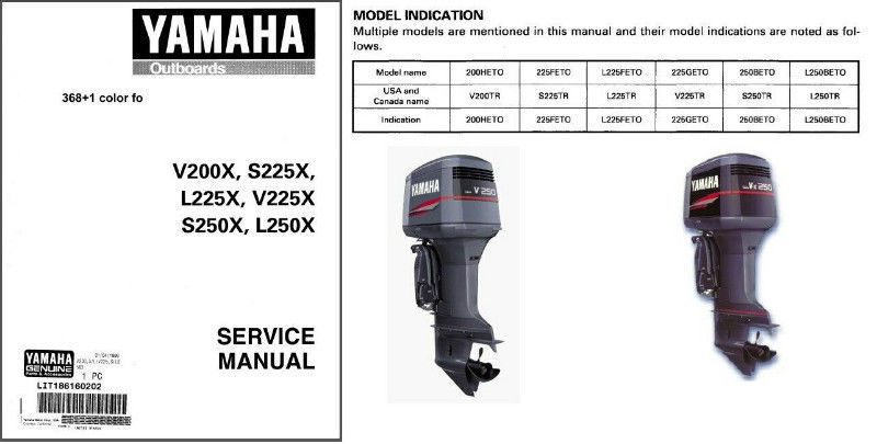 Yamaha 200 225 250 HP 2-Stroke Outboard Motor Service Repair Manual CD - $12.99