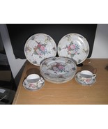 7 Dinner Plates Andrea by Sadek AMORE 10.5” Porcelain Gold Rim Japan + 2... - £71.01 GBP