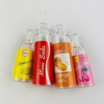 Barbie Or Other Playset Mini Sized Lot of 4 Bottled Soda Kids Pretend Play Toys - £7.75 GBP