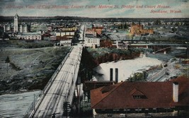 Birdseye Vista Monroe Street Ponte Spokane Wa Washington Unp DB Cartolina - £5.67 GBP