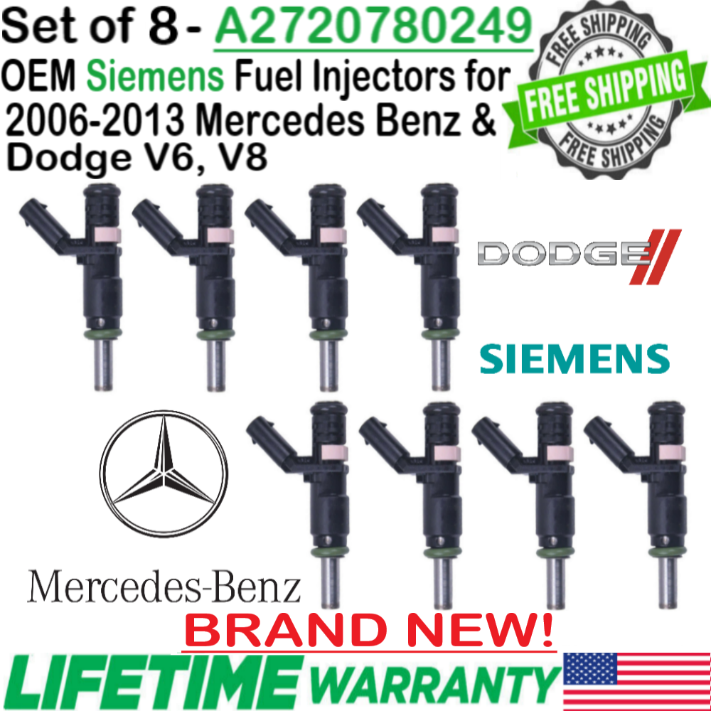 Primary image for 8Pcs New OEM Siemens DEKA Fuel Injectors For 2007-2009 Mercedes CLK550 5.5L V8