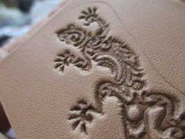 Vintage Gecko Stamp 63,5x26 mm, leather stamps, 2.5x 1 inches relief emboss - £12.05 GBP