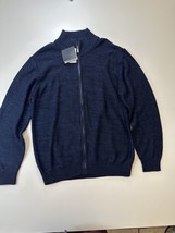 TRICOTS ST RAPHAEL Sweater Full Zip Navy Blue Size Large L Men’s - £14.15 GBP