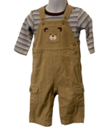 Carters Baby Boy 12 Months Cargo Corduroy Coveralls Khaki Bear - £11.55 GBP