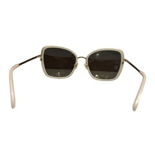 Amelia E. Gaya Sunglasses White Gold Metal Bold Chic Classic Square 54-18-140 Item image 4