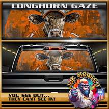 Longhorn Gaze - Truck Back Window Graphics - Customizable - £46.11 GBP+