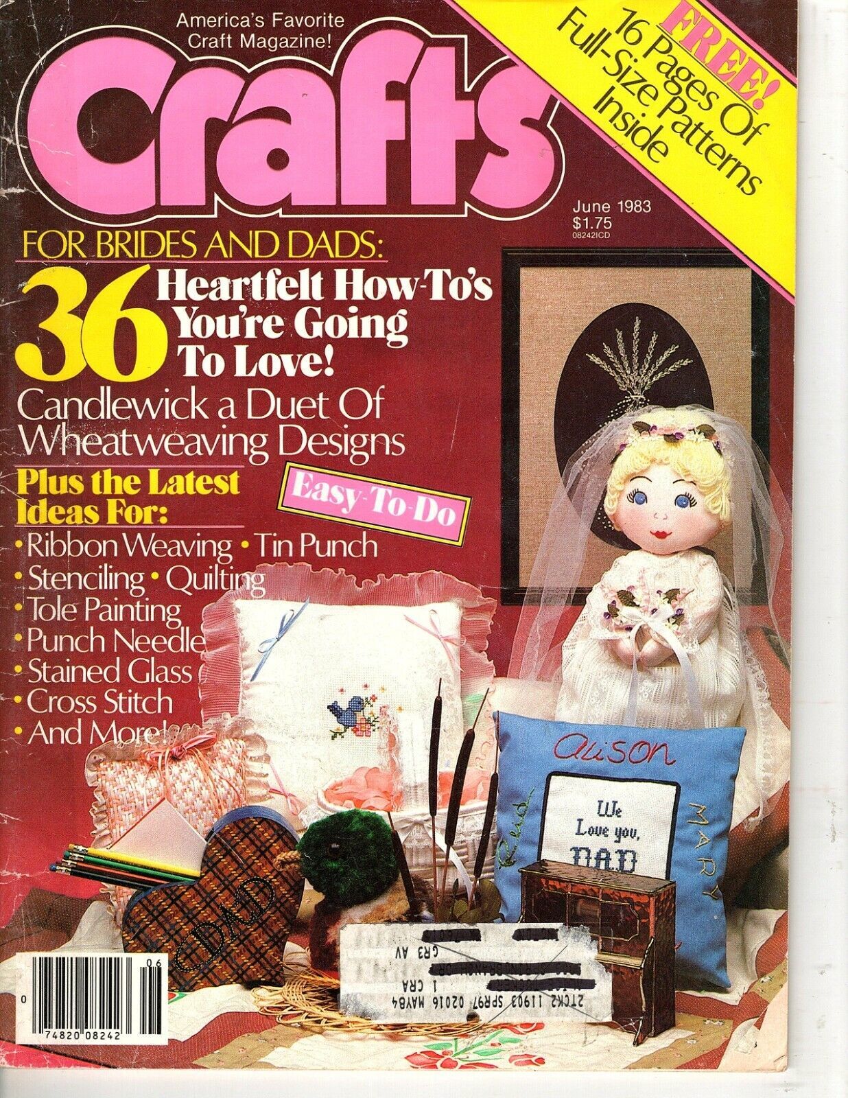 Crafts Magazine June 1983 Cross Stitch Painting Macrame Tin Punch Quilting - £3.24 GBP