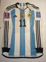 Angel Di Maria Argentina 2022 World Cup Match Home Long Sleeve Soccer Jersey - £95.70 GBP