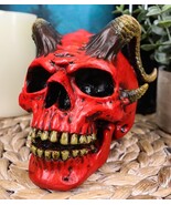 Day of The Dead El Diablo Horned Devil Skull Statue Hell Spawned Imp Ram... - $45.05 CAD
