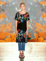 Johnny Was Beautiful Blooms Tunic / Dress XSmall $248 Oversize Bold Colorful NWT - £152.56 GBP