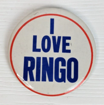 Vintage BEATLES  I LOVE RINGO Starr 1960&#39;s button 3&quot; pin pinback badge  - £11.82 GBP