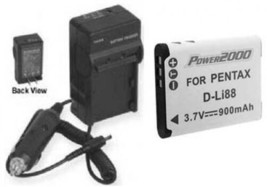 Battery + Charger For Pentax D-Li88, Dli88, D-L188, Dl188, - £36.33 GBP