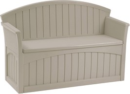 Suncast 50 Gallon Patio Bench with Storage - Decorative Resin Outdoor Patio - £144.64 GBP