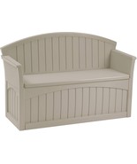 Suncast 50 Gallon Patio Bench with Storage - Decorative Resin Outdoor Patio - £145.02 GBP