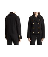 REBECCA MINKOFF Double Breasted Short Gold Tone Button Epaulet Peacoat (... - £196.95 GBP