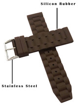 22mm Silicon Rubber Watch Band Strap Fits Vitimer Pilot Bentley Brown Pin-E721 - £10.39 GBP