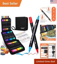 48 Colors Acrylic Paint Pens, Dual Tip Acrylic Paint Markers with Brush ... - $28.26