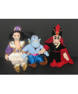 Lot of 3 Disney Aladdin Beanbag Plush Toys Aladdin Genie Jafar - £13.42 GBP