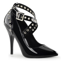 PLEASER Sexy Basic 5&quot; Black Stiletto Pumps Strappy High Heels Shoes SED4... - $61.95