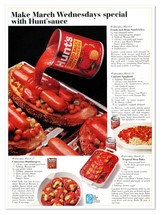 Hunt&#39;s Tomato Sauce March Wednesdays Recipes Vintage 1968 Full-Page Maga... - £7.62 GBP