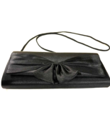 Vintage La Regale Black Satin Crossbody/Clutch Evening Bag Ribbon Bow Trim - $10.00