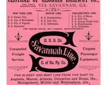 1890&#39;s Ocean Steamship Co &amp; Central of Georgia Railway Co Ad Savannah Line - $34.74