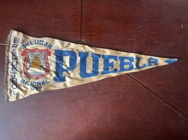 Vtg Mexican National BASKETBALL Championship PUEBLA 3rd place Pennant 1950&#39;s - $23.36