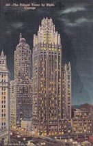 Tribune Tower by Night Chicago Illinois IL Postcard C56 - $2.99