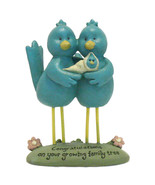 Blossom Bucket Blue Bird Couple with New Baby Figurine - Shower Nursery ... - $1.89