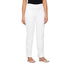 Denim &amp; Co. Pull-On Front V-Yoke Jeans with Pockets- White, Medium - £19.39 GBP