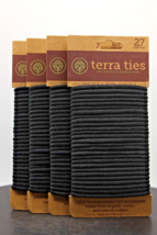 4 pack! Biodegradable Hair Ties by Terra Ties 100% Organic, 27 Count Each, Black - $16.33